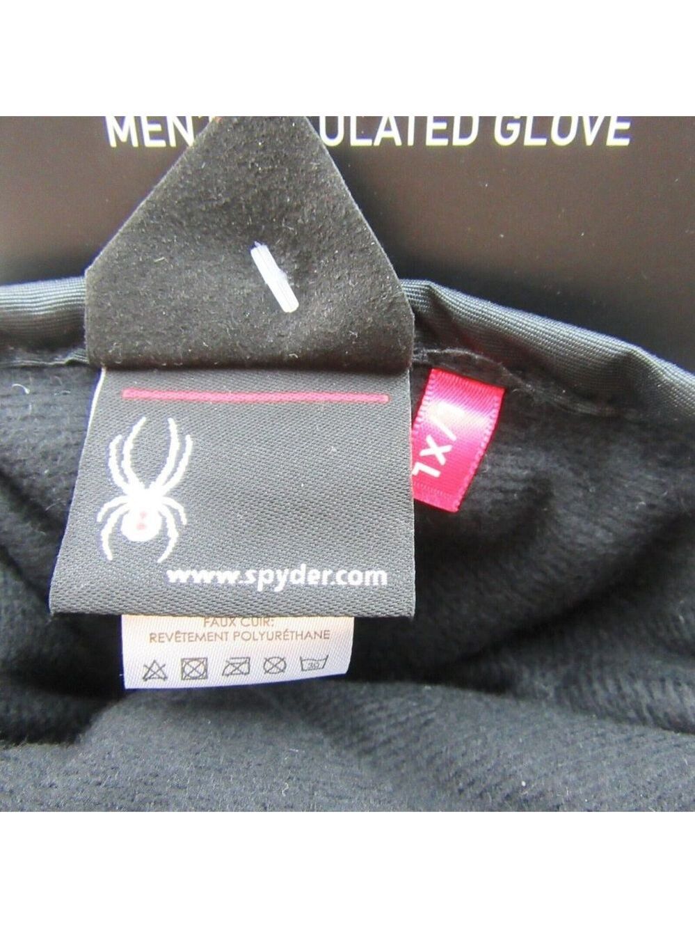 Spyder Insulated Ski Winter Snow Black Red Gloves Men's Size Large / XL NEW - Picture 8 of 11